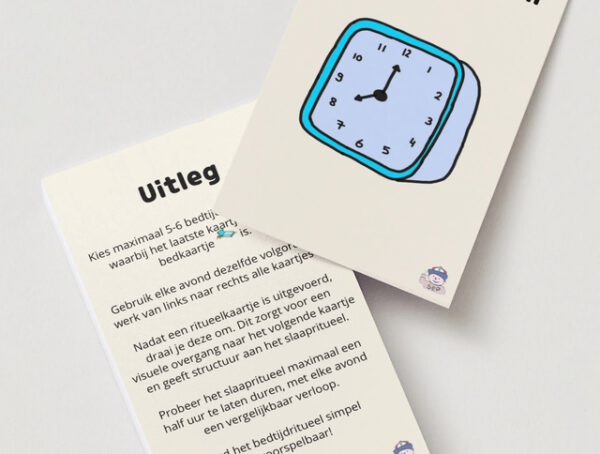 bedtijdritueel kaarten voor kinderen uitlegkaart